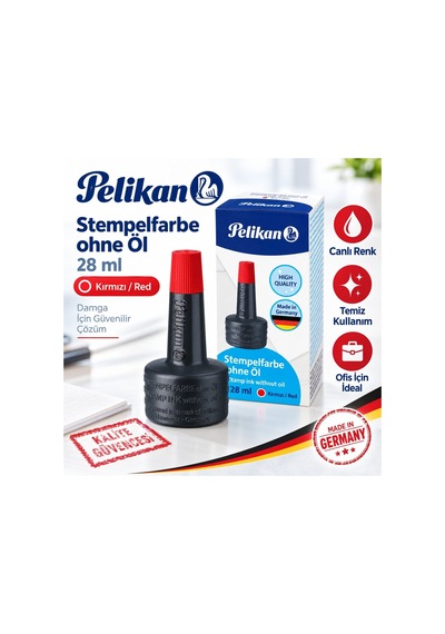 Kırmızı Yağsız Damga Ve Kaşe Mürekkebi 28 Ml Diğer