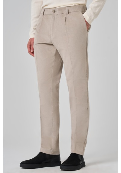 Morven Erkek Taş Pamuk Trend Fitilli Kadife Lastikli Slim Fit Pantolon 26ks003005870 Taş