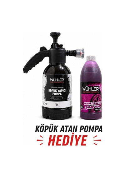 %95 Cilalı Pembe Oto Şampuanı 750 Ml+ Hediye Köpük Atan Basınçlı Pompa 2 Lt