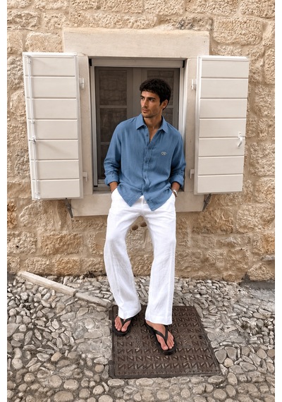 Respire Erkek Müslin Oversize Gömlek 2'li Set Haki-prada