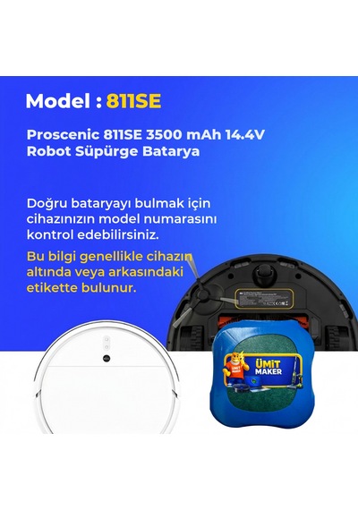 Proscenic 811se 3500 Mah 14.4v Robot Süpürge Batarya