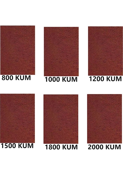 Su Zımparası, Yumuşak Kağıt, Yüksek Kalite 23x28 Cm 800,1000,1200,1500,1800,2000 Kum 6 Parça