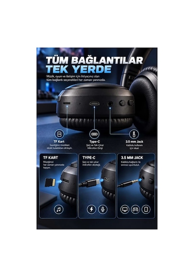 Sprange Sr-e2 3ın1 Gaming & Karaoke Kablosuz Kulaklık