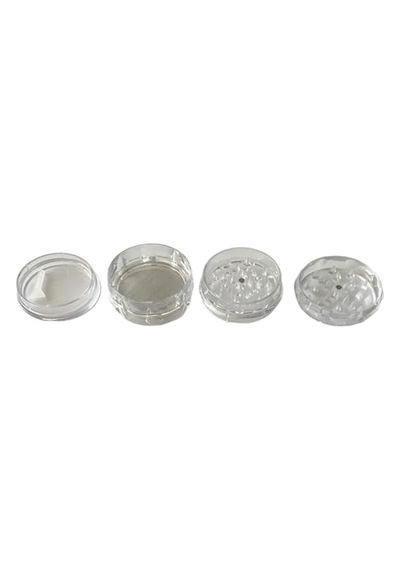 Grınder Parçalayıcı Plastik Baharat Öğütücü Herb Spice 4 Katmanlı 60mm-seffaf Açık Ahşap