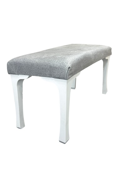 Ratemo Dekoratif Puf Bench Oturma Bankı Döşemelik Kumaşlı Antre & Yatak Ucu Bench 80x40x45 Cm Açık Gri