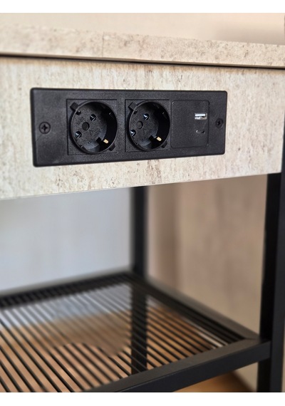 Metal Gövdeli Akıllı Komodin Traverten Ahşap Tablalı Prizli Komodin Şarj İstasyonlu Ve Usb Bağlantılı Beyaz Metal Gövdeli Akıllı Komodin Traverten Ahşap Tablalı Prizli Komodin Şarj İstasyonlu Ve Usb Bağlantılı Beyaz