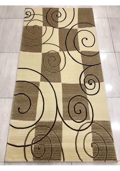Saray Halı Vizyon 10325 A 100X200 Kahve Krem 2 Metre Yolluk !