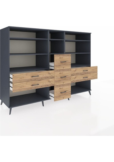 Kronos Dolap 8 Raflı 7 Çekmeceli 220x59x163 Antrasit-antrasit/ça Antrasit-antrasit/çam Kronos Dolap 8 Raflı 7 Çekmeceli 220x59x163 Antrasit-antrasit/ça Antrasit-antrasit/çam