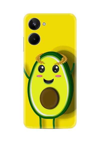 Realme 11 Pro Kılıf Resimli Desenli Silikon Platinium Series Sevimli Avokado 1880