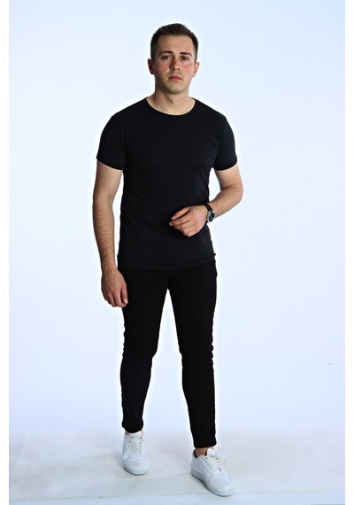 Eg38 Eko Slimfit Basic Tişört Siyah Siyah