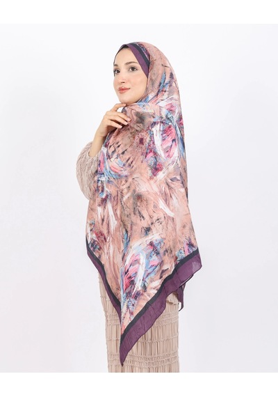 Luissa Bambu Kraş Şal Pastel Desen Mor