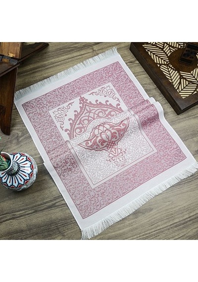 Hediyelik İpek Nur Tafta Seccade Açık Bordo 68x110 Cm - 200 Gr Çok Renkli