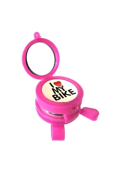 I Love My Bike Baskılı Zil Aynalı Model Pembe