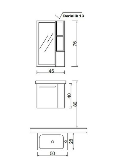 Denko Step 50 Cm Mdf Alize Banyo Dolabı Takımı Çok Renkli Denko Step 50 Cm Mdf Alize Banyo Dolabı Takımı Çok Renkli