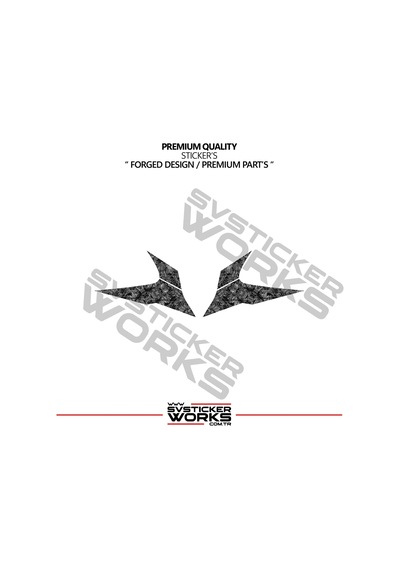Cfmoto 450sr Forged Karbon Kaplama Ön Kafa Yanı Sticker Etiket Modeli