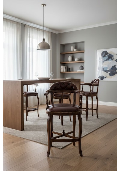 Majesta Classic Ahşap Bar Sandalyesi Ceviz