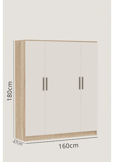 Ae-1059 Milano Beyaz Sonomo 4 Kapaklı Gardırop 11 Raflı 2 Askılık Ae-1059 Milano Beyaz Sonomo 4 Kapaklı Gardırop 11 Raflı 2 Askılık
