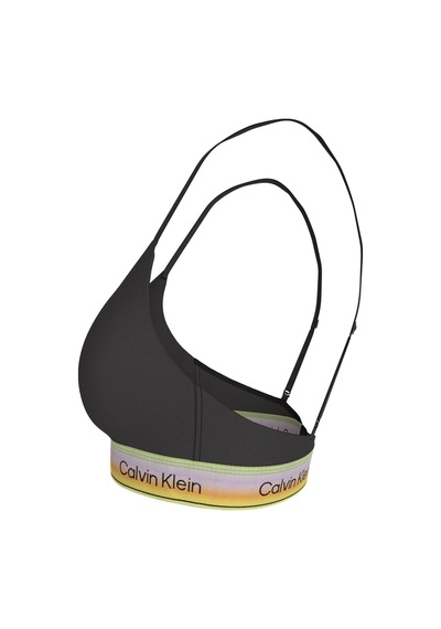 Calvin Klein Kadın Elmas Kesim Pamuklu Logo Detaylı Siyah Sütyen-15994