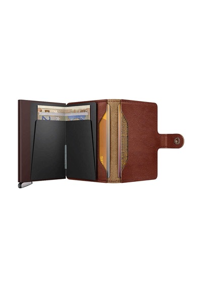 Secrid Premium Miniwallet+ Basco Kartlık Cüzdan, Kahve Çok Renkli