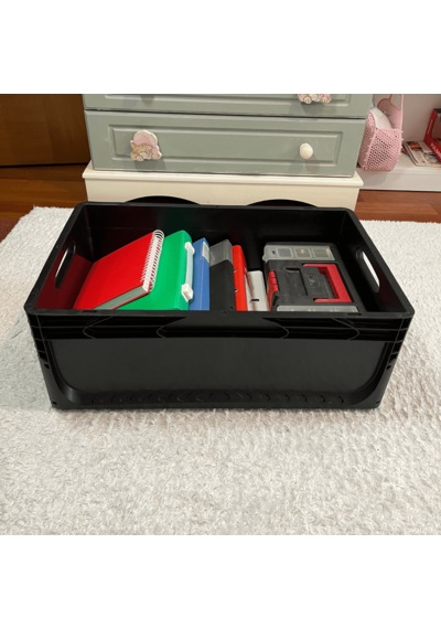 Alpbx 1.kalite Siyah Plastik Kasa 60x40x22 Cm - Kutu 44 Litre Siyah