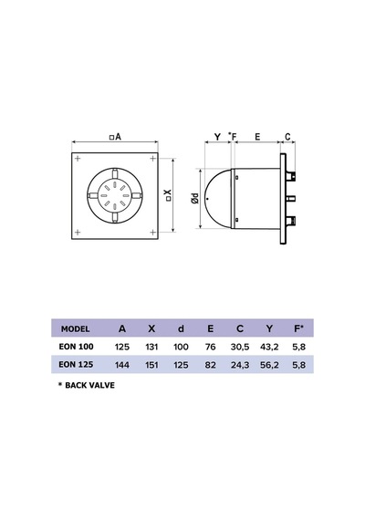 Cam Panel Eon 125 Bd 12.5 Cm Tuvalet Ve Banyo Tipi Damperli Aspiratör Fanı