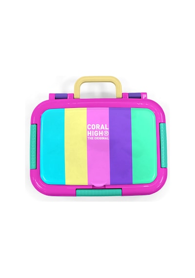 Coral High Kids Pembe Çizgi Desenli Paslanmaz Çelik Beslenme Kabı 39183 Pembe