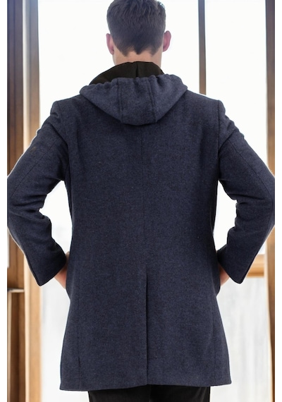 Plt9376 Dewberry Erkek Palto-desenli Lacivert Desenli Lacivert