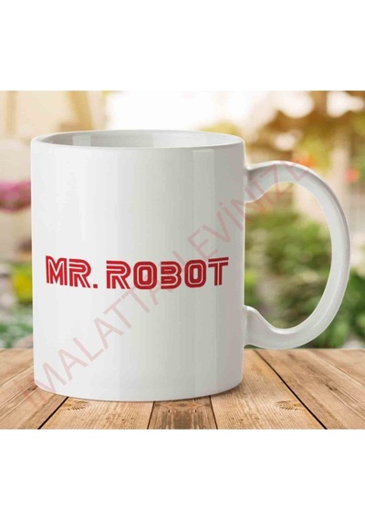 Mr Robot Logo Iki Tarafı Baskılı Kupa Bardak Çok Renkli