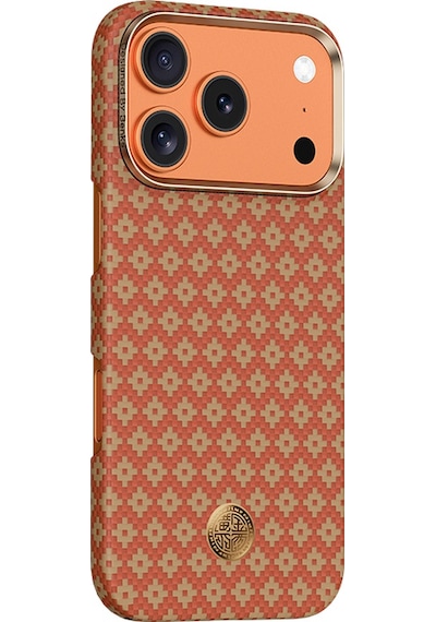 Apple Uyumlu iPhone 17 Pro Max Kılıf M-safe Şarj Benks Armorair Armorgrid Serisi Kevlar Kapak Açık Turuncu Açık Turuncu