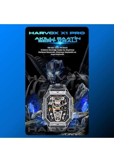 Harvox Watch X1 Pro Akıllı Saat İphone & Android Uyumlu, Sağlık & Spor Takip, Bluetooth Çağrı Siyah