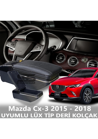 Mazda Cx-3 2015 - 2018 Uyumlu Premium Deri Kol Dayama Kolçak Lüx Tip