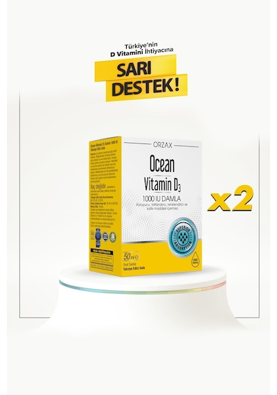 Ocean Vitamin D3 1000 Iu 50 Ml Damla 2 Adet