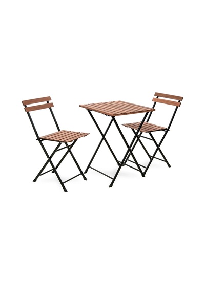 Katlanır Metal Ayaklı Ahşap Masa Sandalye Bistro Üçlü Set 60x60x75 Balkon Masası Sandalye Siyah Katlanır Metal Ayaklı Ahşap Masa Sandalye Bistro Üçlü Set 60x60x75 Balkon Masası Sandalye Siyah
