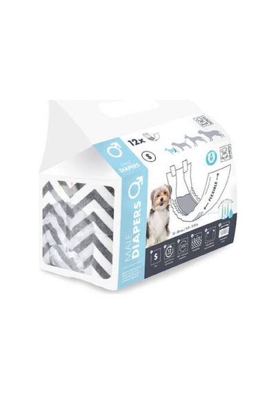 Diapers Erkek Köpekler İçin Külot Bez Small 12 Li 17,5x42 Cm