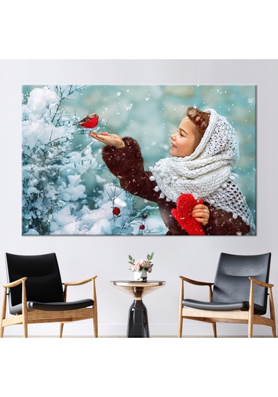 70x100cm 1 Parça Kanvas Tablo, Sevimli Kız