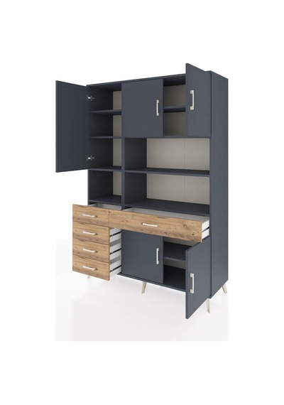 Hyperion Dolap 9 Raflı 5 Çekmeceli 5 Kapaklı 132x44x195 Antrasit-antrasit/çam Antrasıt/atlas Çam - Antrasıt Hyperion Dolap 9 Raflı 5 Çekmeceli 5 Kapaklı 132x44x195 Antrasit-antrasit/çam Antrasıt/atlas Çam - Antrasıt