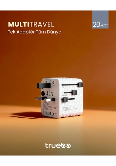 Truebo Multitravel Travel Adapter & Charger Evrensel Seyahat Adaptörü