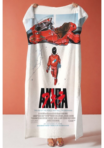 Motor Sporları Anime Plaj Havlusu - Kırmızı Beyaz Vintage Poster Hızlı Kuruyan Mikrofiber Havlu Sedef Porselen