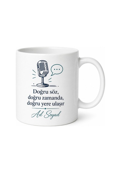 Halkla İlişkiler Uzmanı Kriz İletişimi Kurumsal İmaj Baskılı Porselen Kupa Hediye Beyaz / Çok Renkli