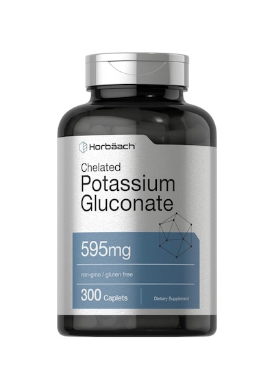 Horbäach Chelated Potassium Gluconate 595mg 300 Capsul.usa ...