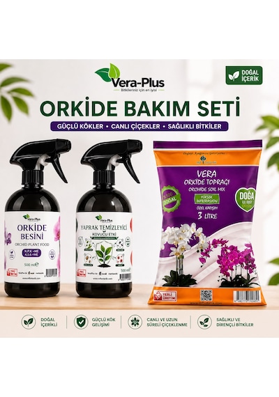 Vera Orkide Canlandırıcı Bakım Seti - İthal Cocohusk - Çiçek Açtıran Bitki Besini - Böcek Kovucu Diğer