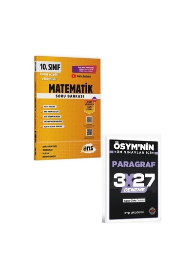 Ens 2027 10. Sınıf Matematik Etkinlikli Soru Bankası+ Evp Akademi Paragraf