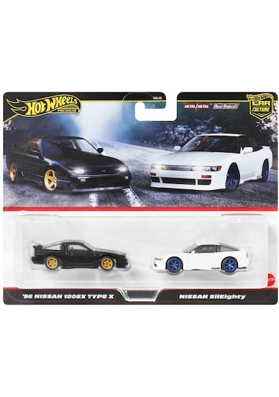 Hot Wheels Premium Jbk96 Car Culture 2 Pack '96 Nissan 180sx Type X // Nissan Sileighty Beyaz - Siyah