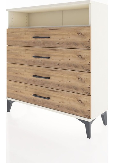 Arges Şifonyer Tek Raflı 4 Çekmeceli 88x30x96 Aytaşı-çam Aytaşı