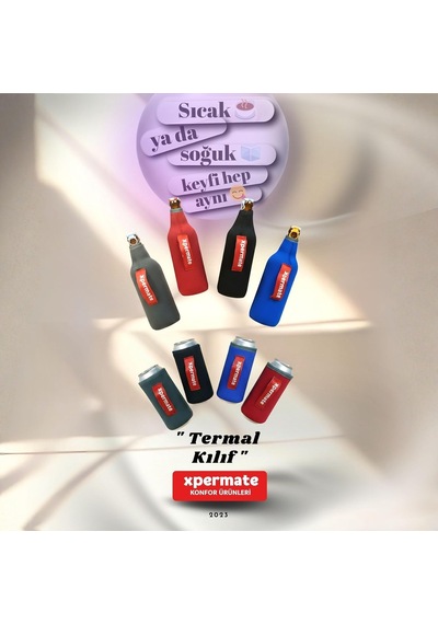 Xpermate Termal İçecek Kılıfı Sıcak & Soğuk Tutan Şişe Bira Termal Kılıf Mavi, 0,5 L Diğer