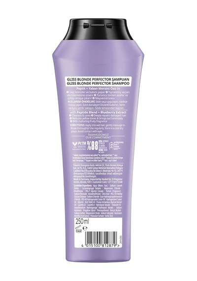 Blonde Perfector Turunculaşma Karşıtı Onarıcı Şampuan Peptit Ve Yaban Mersini Özü İle 250 Ml