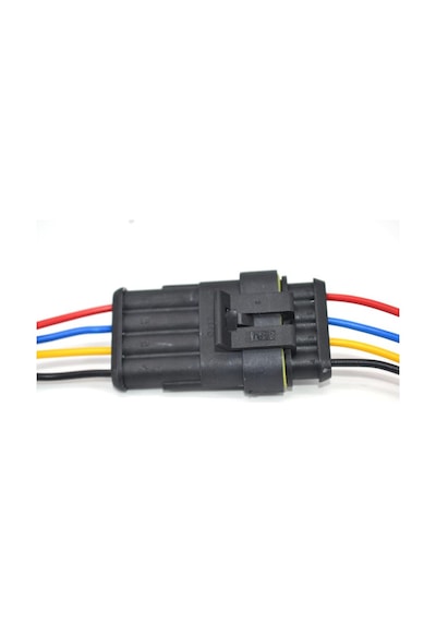 1 Takım 4 Pin Kablolu Süper Seal Elektrik Soketi Su Geçirmez Konnektör