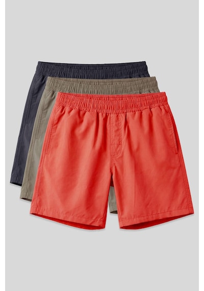 Tommylife Standart Fit Basic 3lü Paket Camel-antrasit -oranj Erkek Deniz Şortu - 81237 Camel-antrasıt-oranj