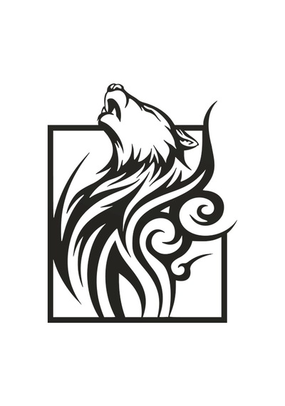 Tribal Kurt / Tribal Wolf 3d Duvar Dekoru - Şık Ve Minimalist Tasarım 19cm