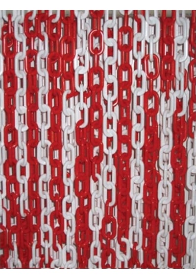 Mfk 6 Mm Plastik Zincir 1 Metre Kırmızı Beyaz Renk